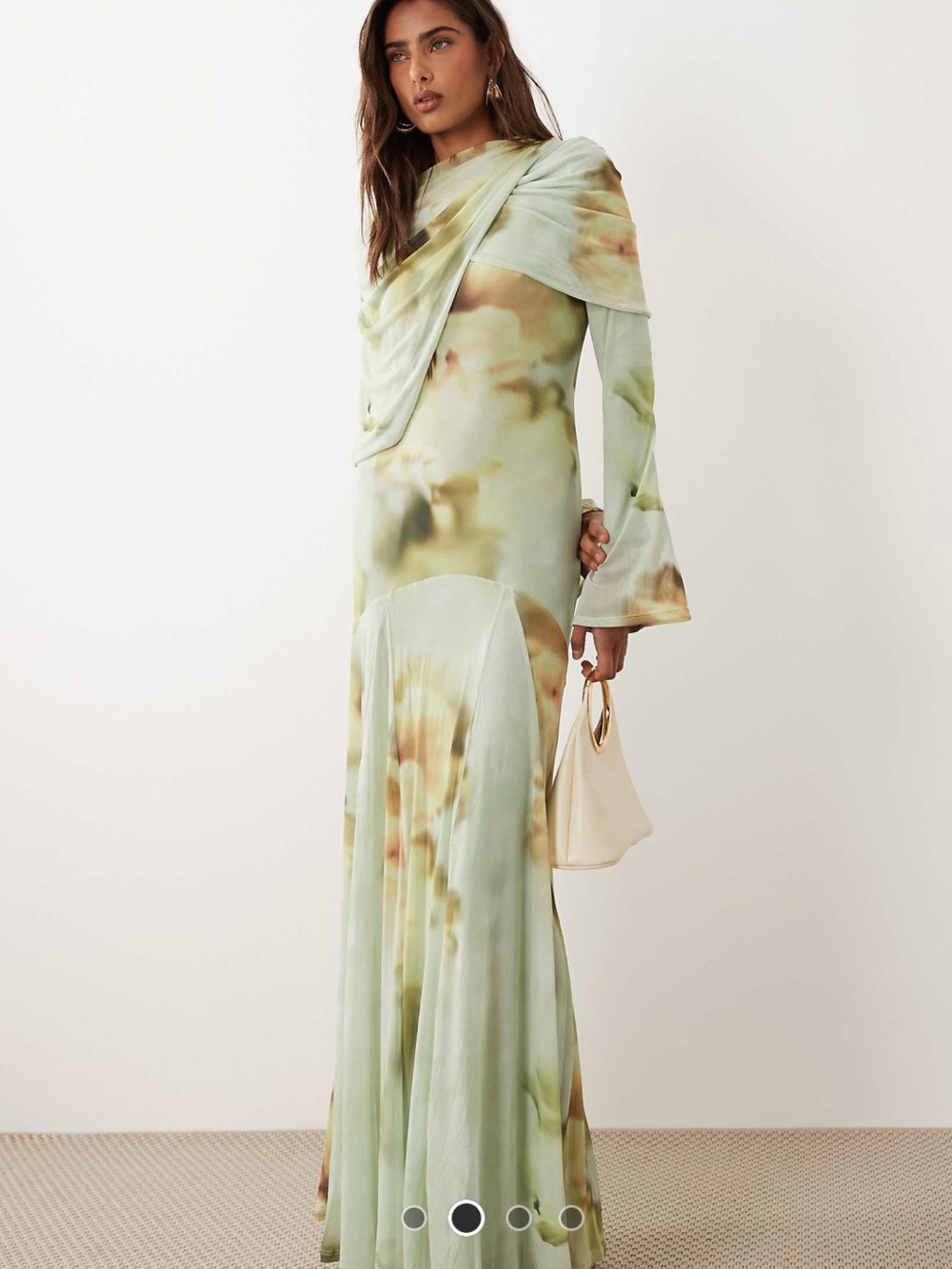 ASOS Printed Mesh Maxi Dress